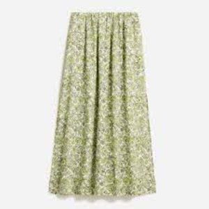J. Crew Green Floral Maxi Skirt